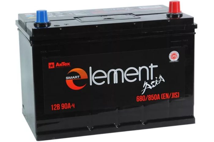 Аккумуляторная батарея Smart ELEMENT Asia 90 Ач ОП (105D31L)