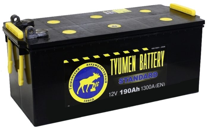 Аккумуляторная батарея TYUMEN battery STANDART  6СТ-190 L БОЛТ