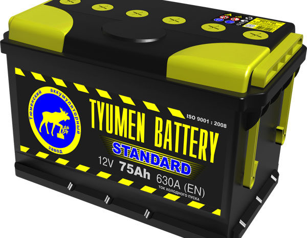Аккумуляторная батарея TYUMEN battery STANDARD  6СТ-75АЗ П.П.